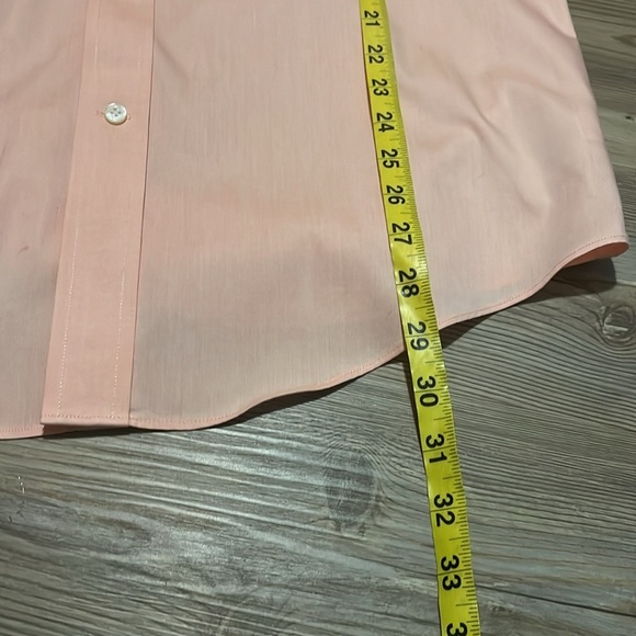 Lands’ End No Iron Supima Pinpoint Button down Dress Shirt 15 1 /2 - 34 Peach - Picture 7 of 11